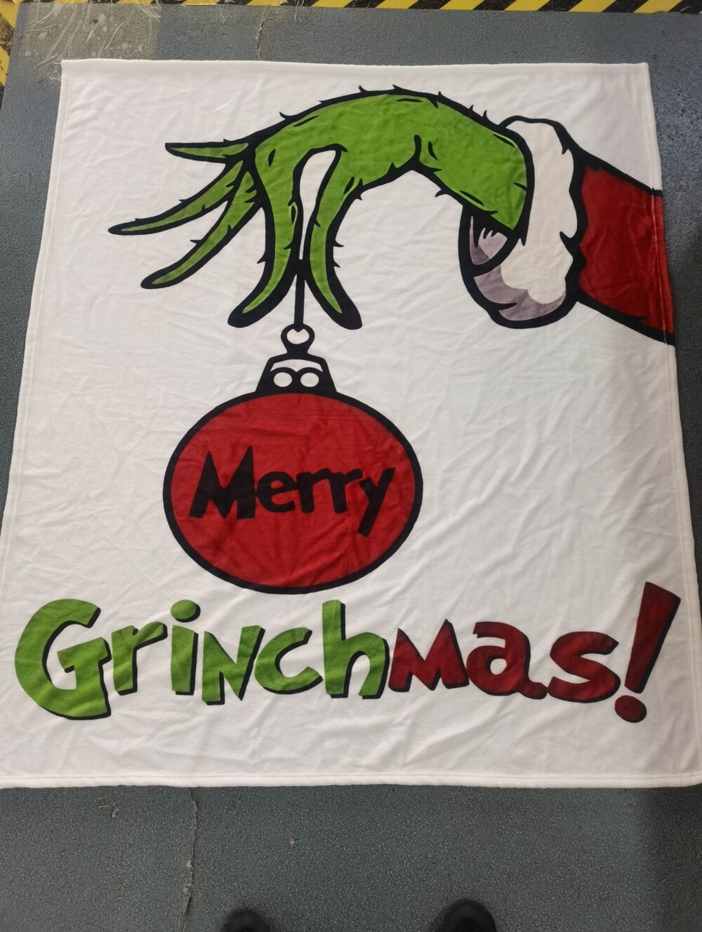 Merry Grinchmas! Holiday Throw Blanket - Green & Red